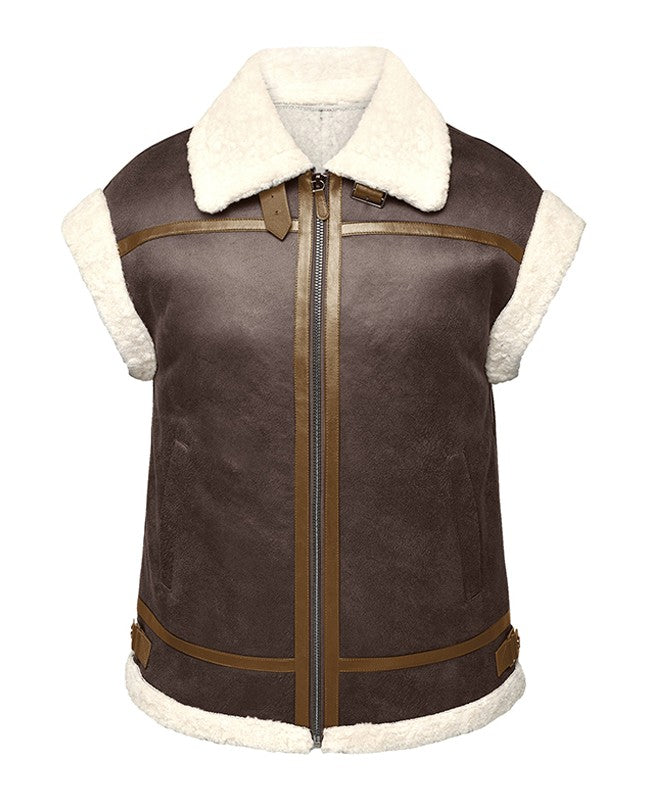 THEATRE (REF. 64535) ANTIC BROWN - FAUX SHEARLING JACKET