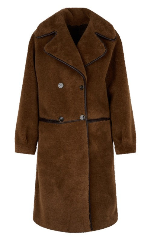 Tilda Dark Brown Faux Fur Coat