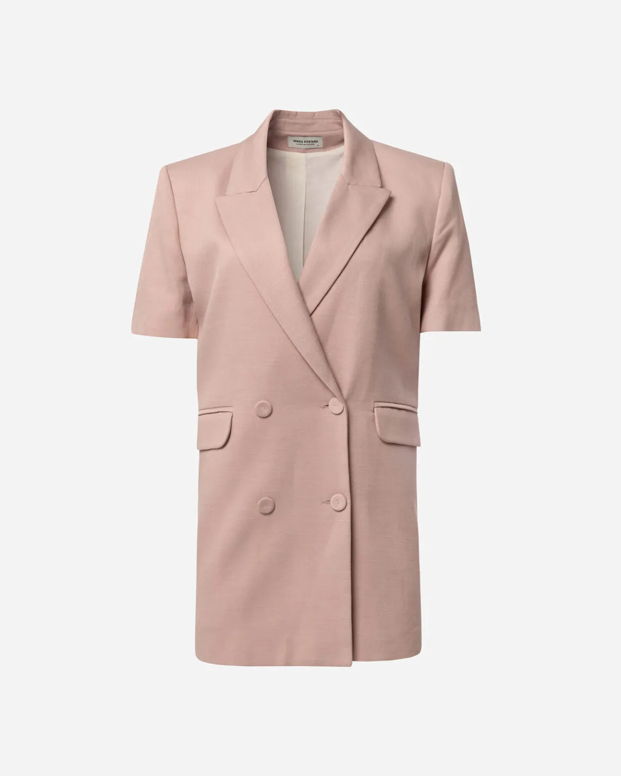 BLUSH SHORT-SLEEVE TAILORED BLAZER
