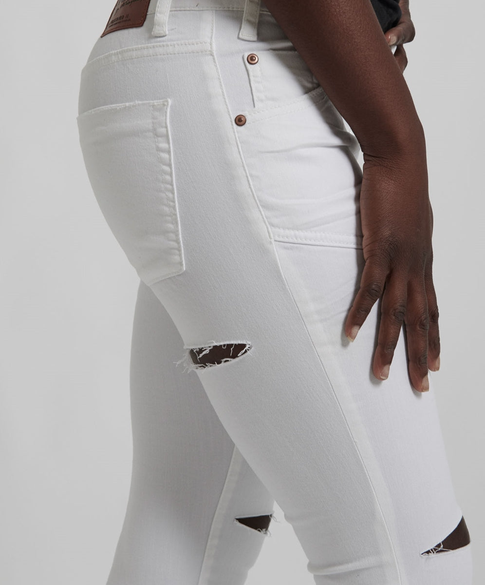 PREMIUM WHITE FREEBIRDS II LOW WAIST SKINNY JEAN SKU:19446C