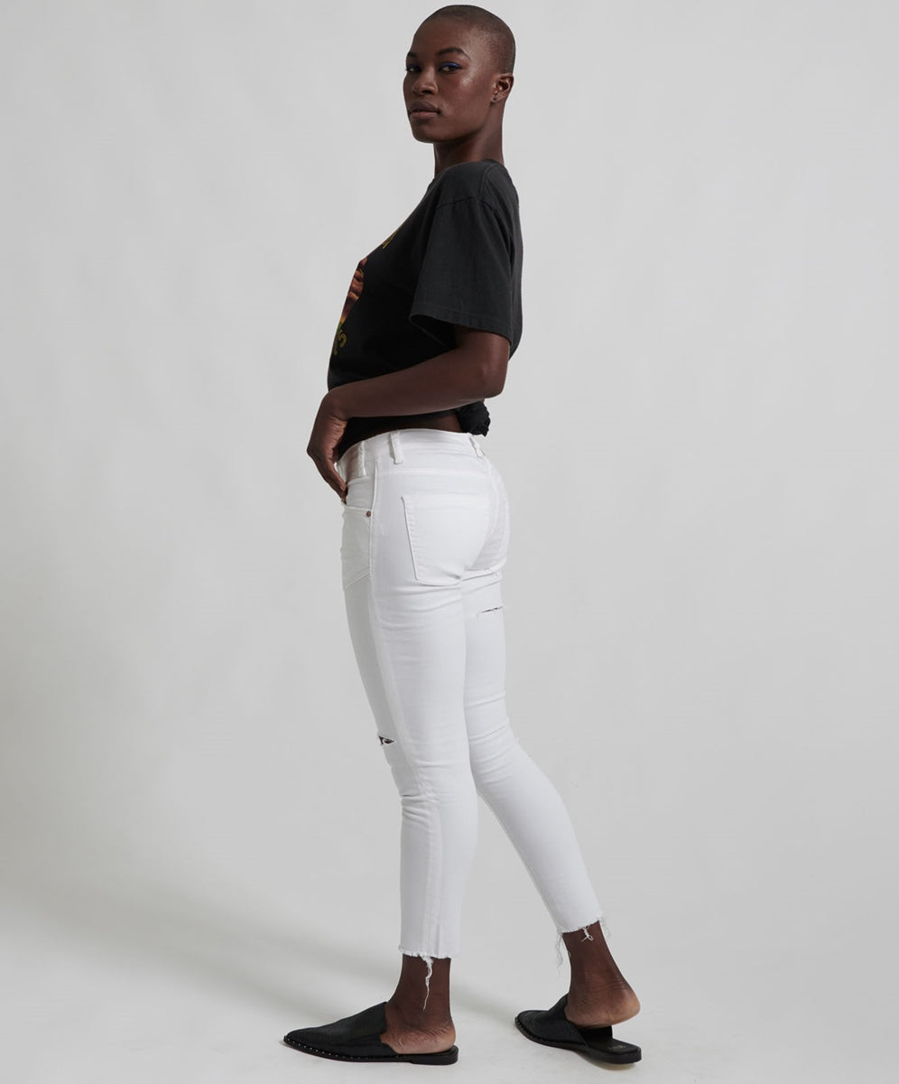 PREMIUM WHITE FREEBIRDS II LOW WAIST SKINNY JEAN SKU:19446C