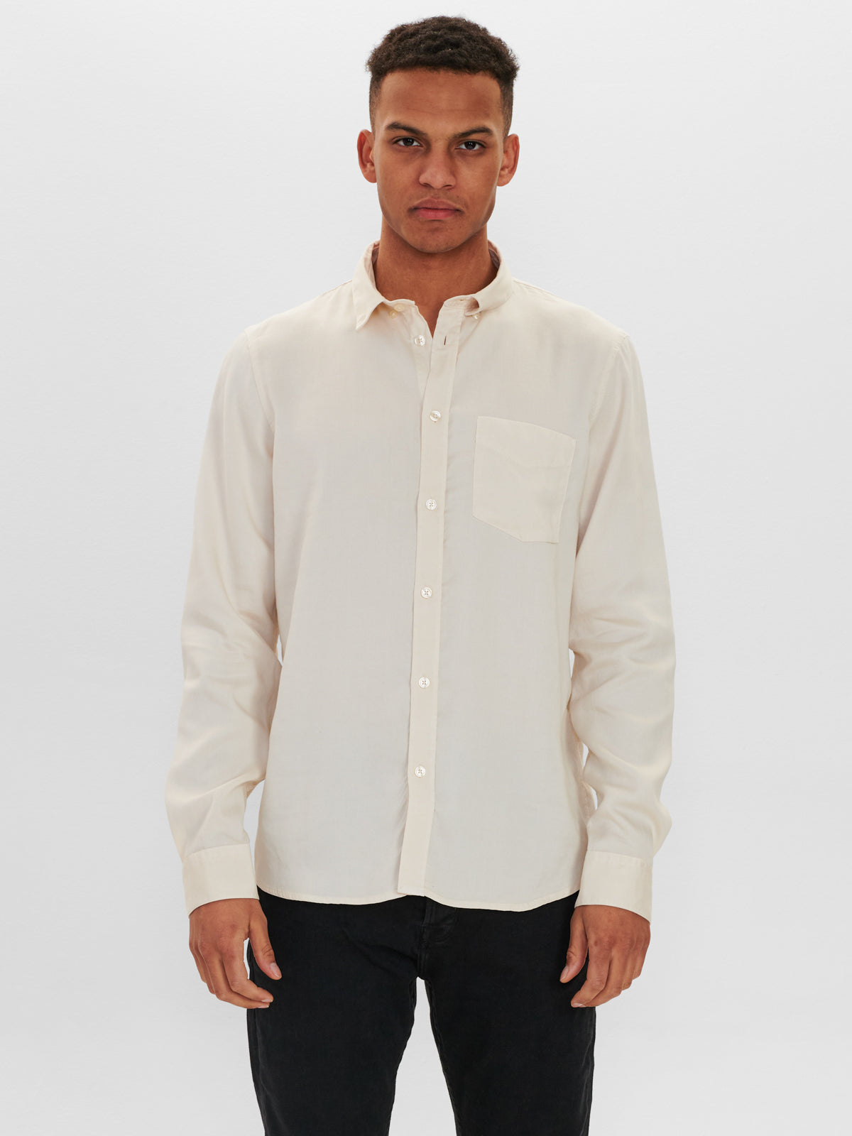 BOSTON TENCEL LS SHIRT - SEED PEARL