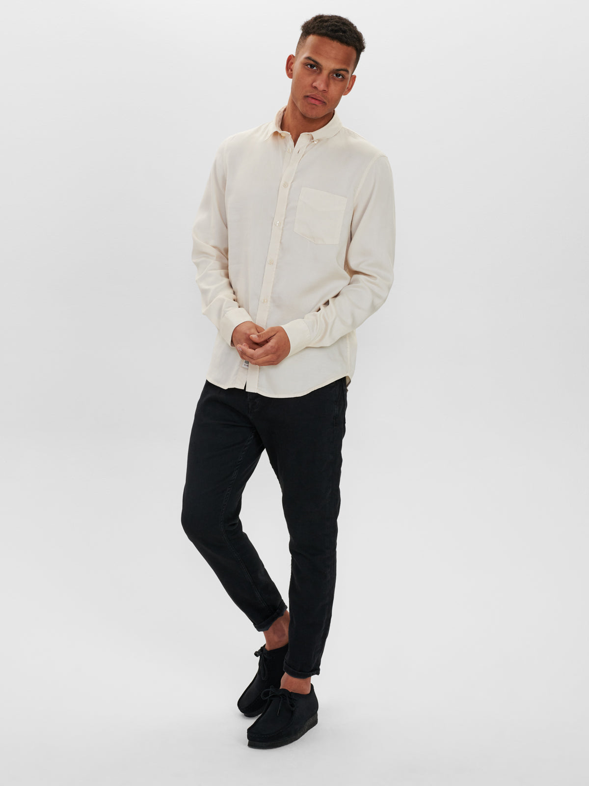 BOSTON TENCEL LS SHIRT - SEED PEARL