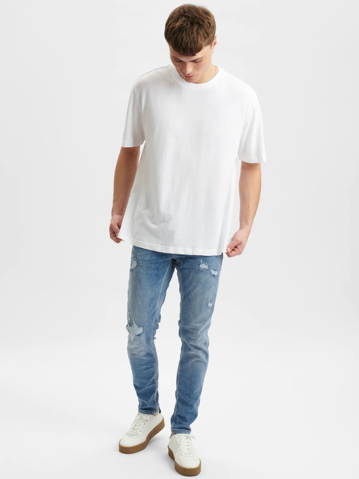 Nigel Boxy Tee - White