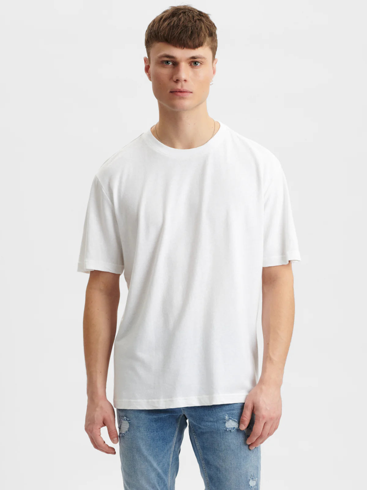 Nigel Boxy Tee - White