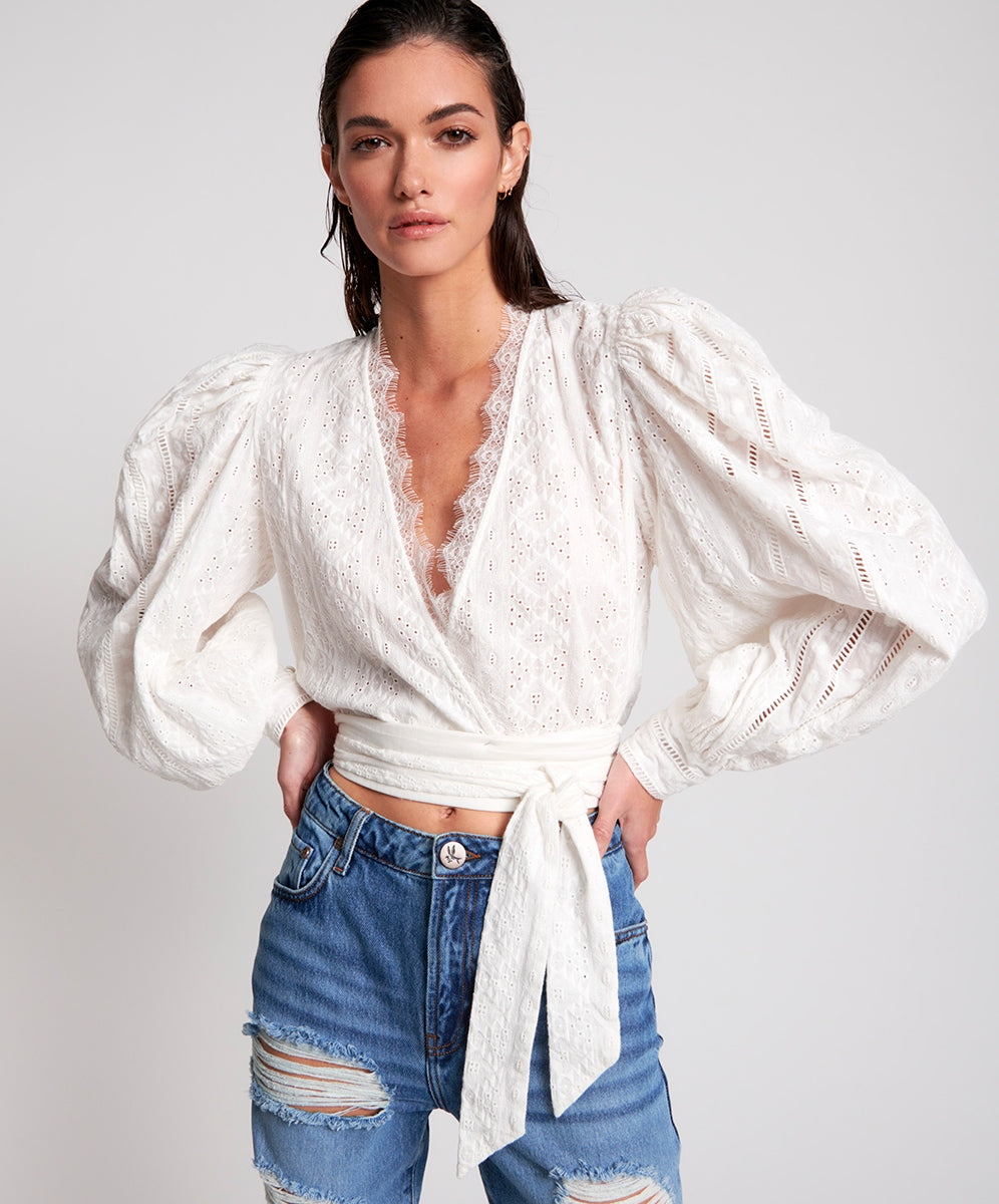 ETHEREAL COTTON WRAP TOP SKU:23257