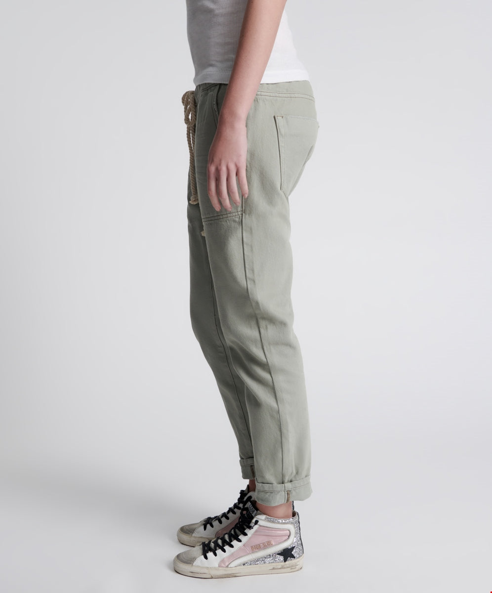 FADED KHAKI SHABBIES DRAWSTRING BOYFRIEND JEANS SKU:24630