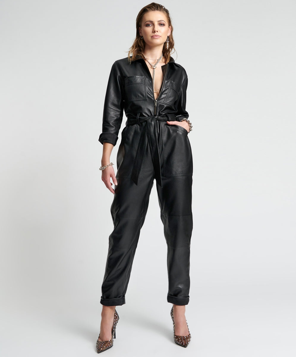 MODERN REALITY LEATHER CLAUDIA JUMPSUIT SKU:25283