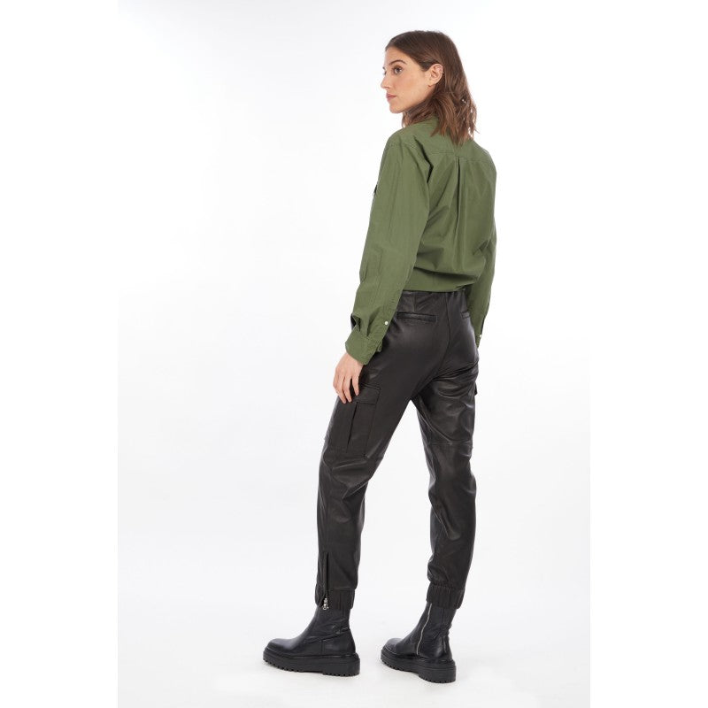 CARGO (REF. 63920) BLACK - CARGO PANTS IN GENUINE SHEEP LEATHER