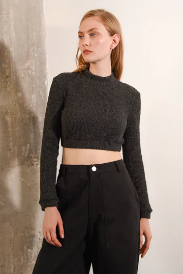 FAIRYTALE CROPPED TOP ANTHRACITE