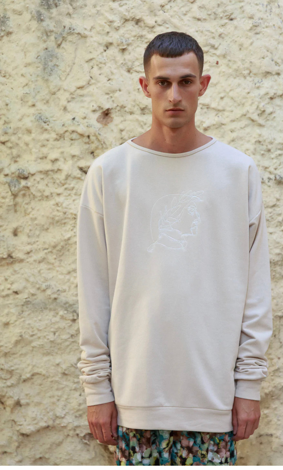 DANTE EMBROIDERED SWEATSHIRT ECRU