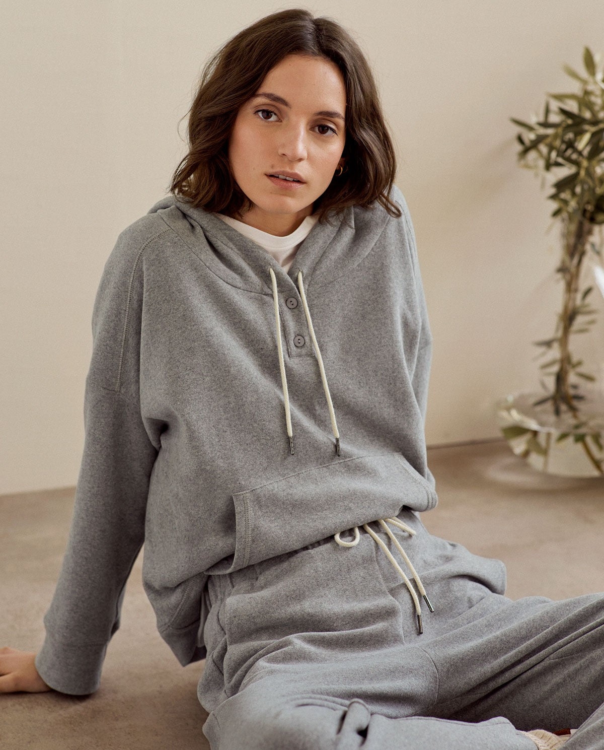 KNITTED SWEATSHIRT (HOODY) GREY Ref. 35464