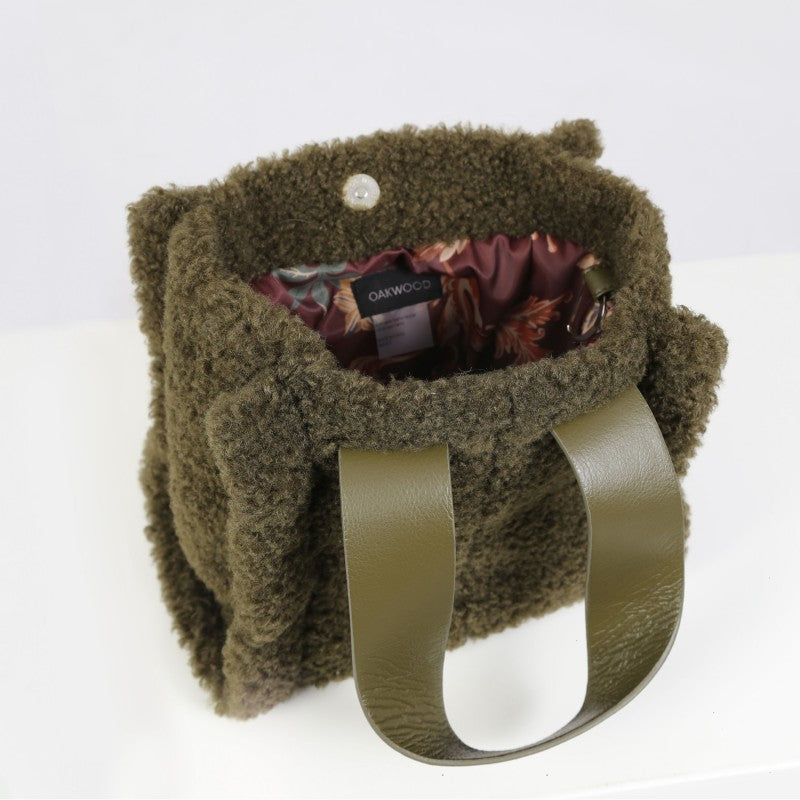 TEA (REF. 64281) KHAKI - SMALL FAUX FUR SHOPPING BAG